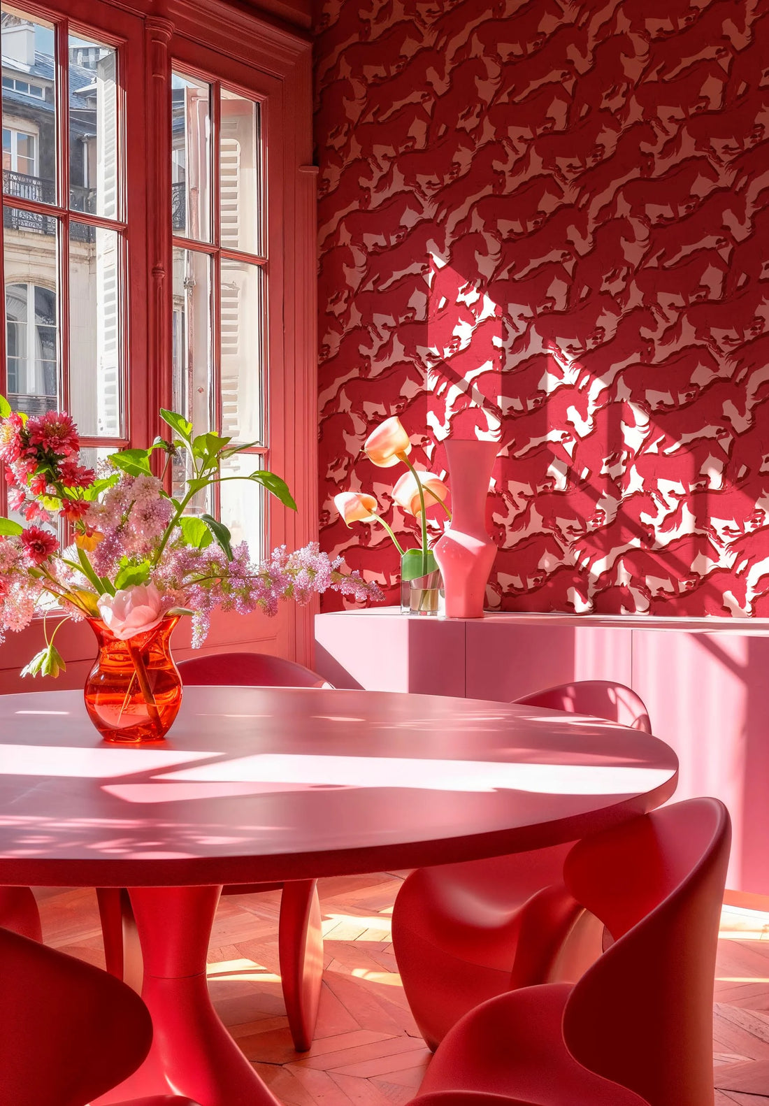 Coordonné behang Galope Pink C00112