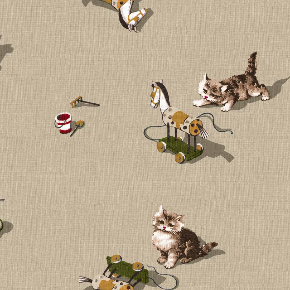 Coordonné behang Kittens Jute D00317