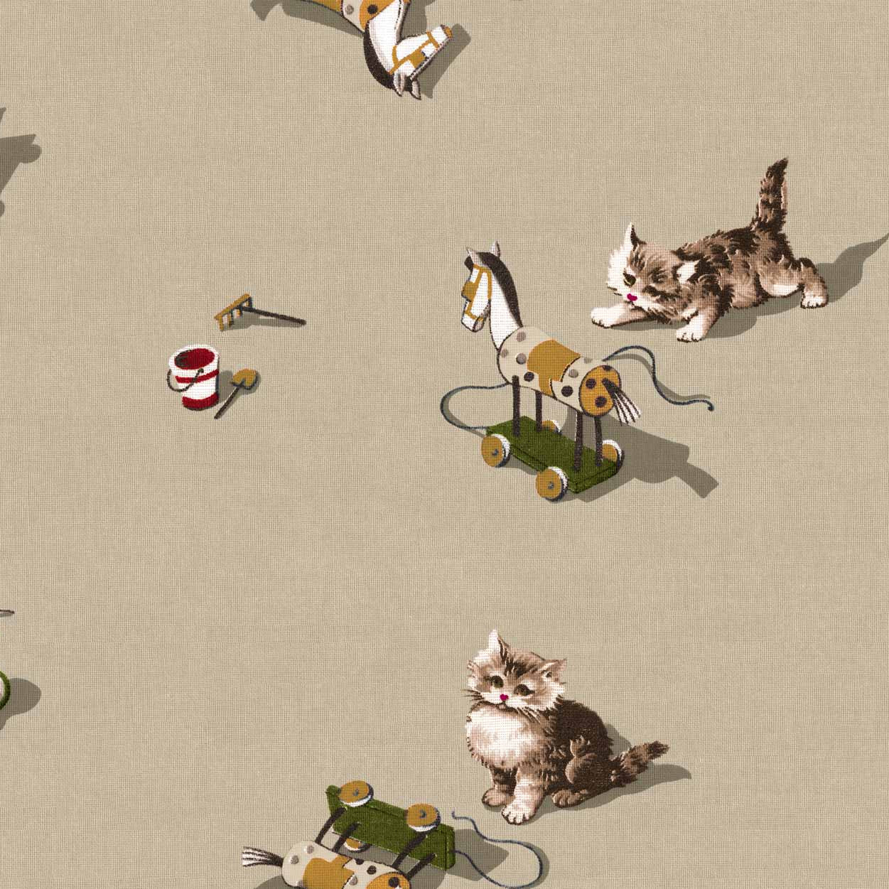 Coordonné behang Kittens Jute D00317