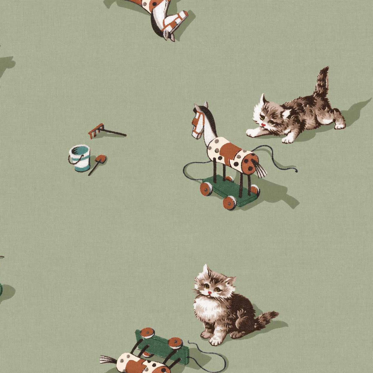 Coordonné behang Kittens Mint D00315