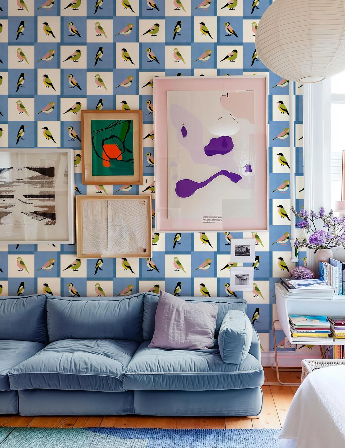 Coordonné behang Like a Bird Blue C00137