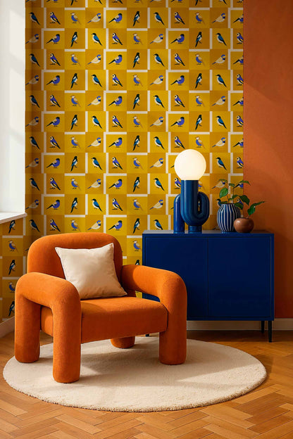 Coordonné behang Like a Bird Golden C00135