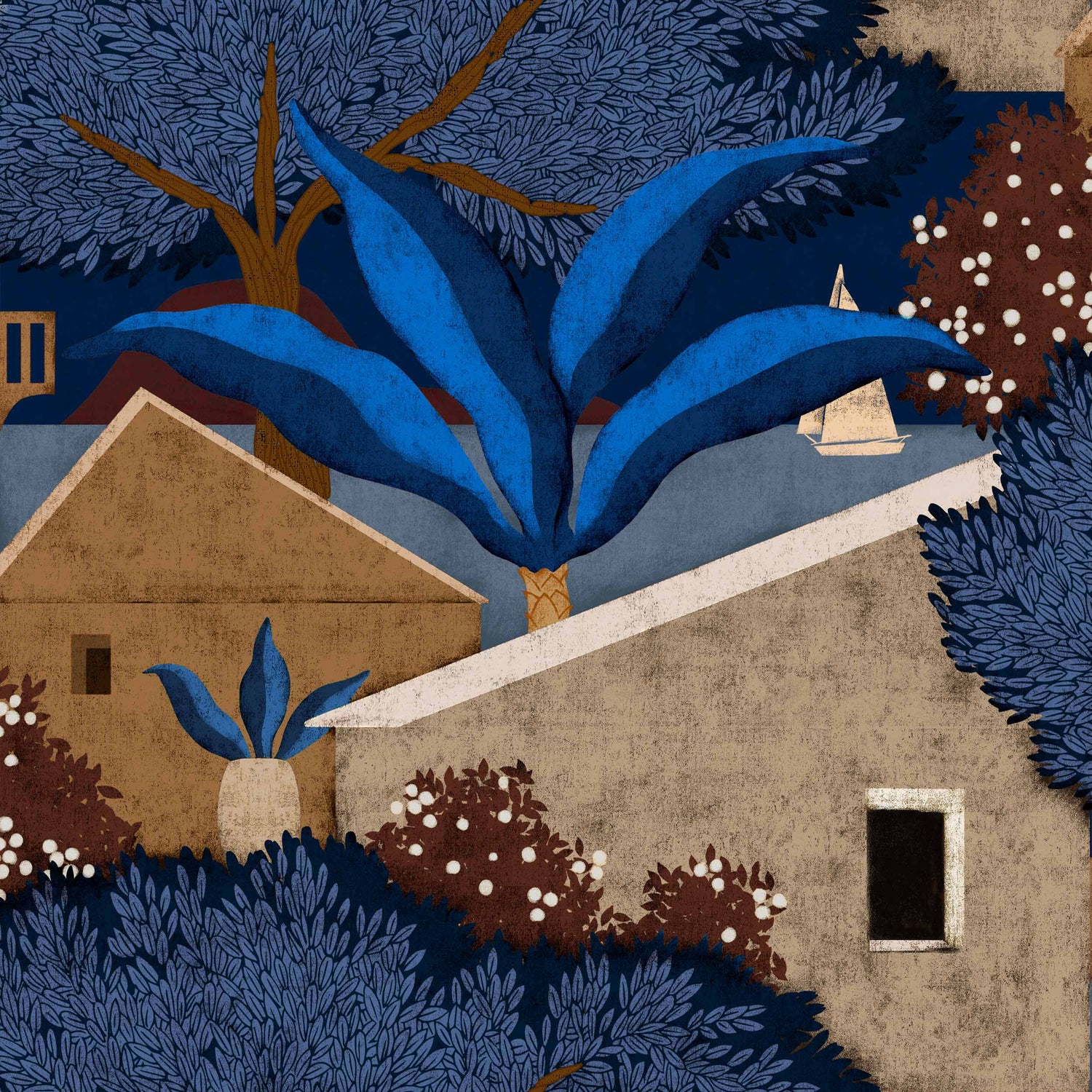 Coordonné behang Nopoló Índigo C00007