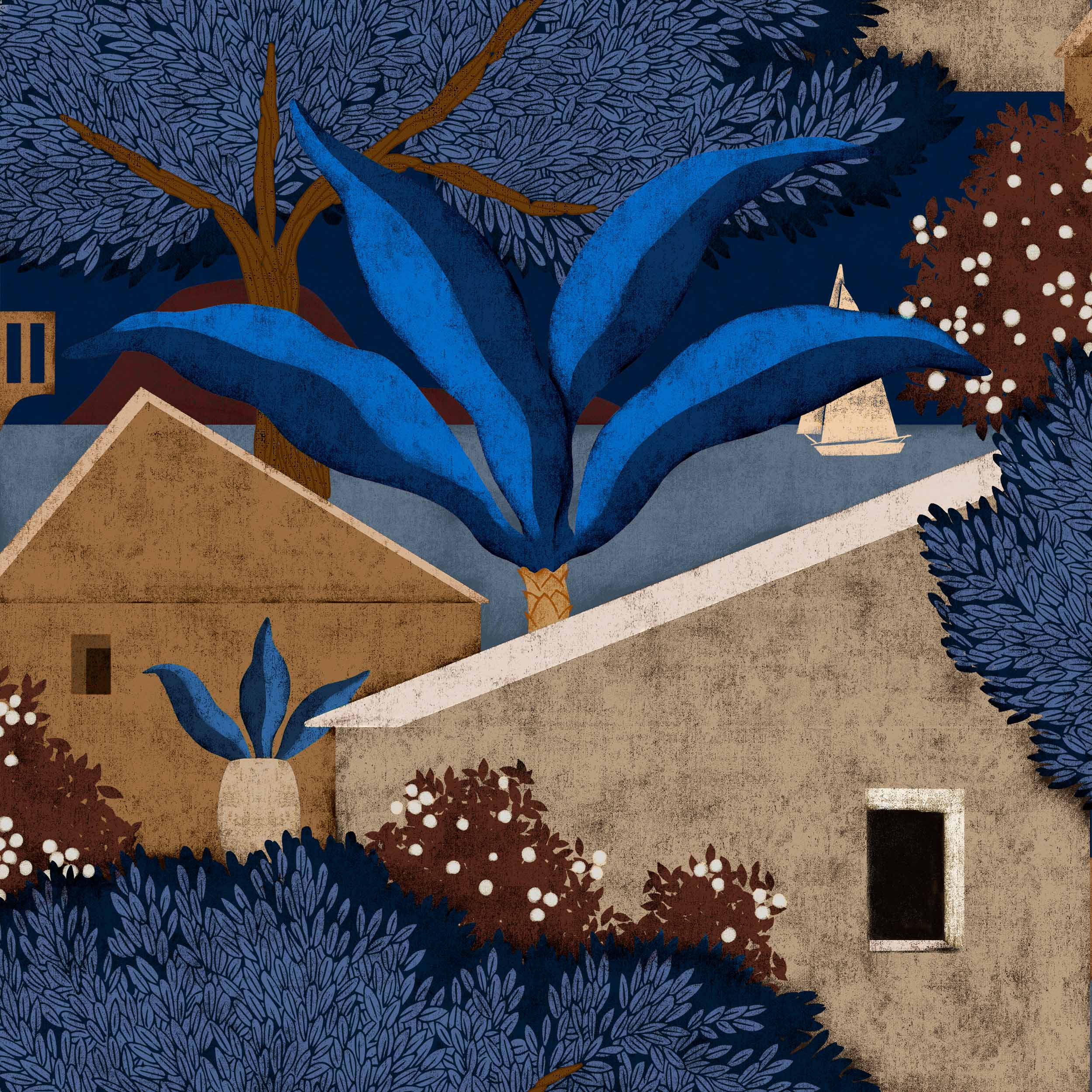 Coordonné behang Nopoló Índigo C00007