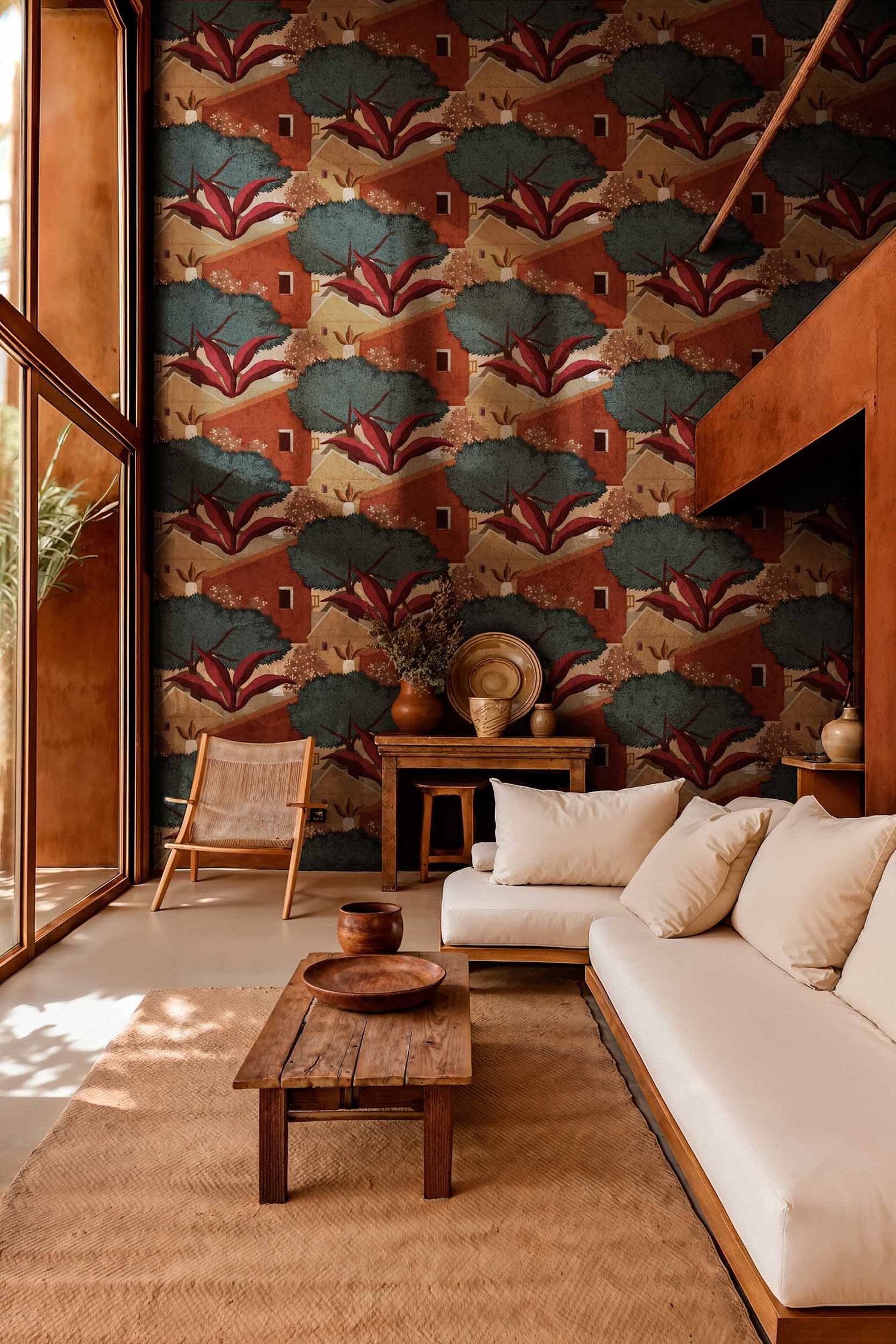 Coordonné behang Nopoló Terracota C00006