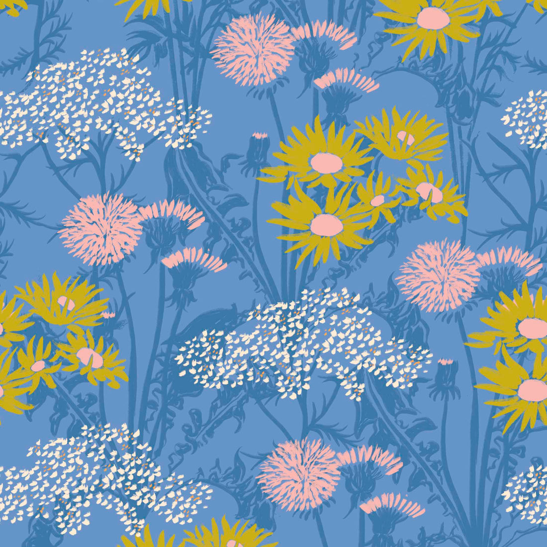 Coordonné behang Picnic Blue C00101