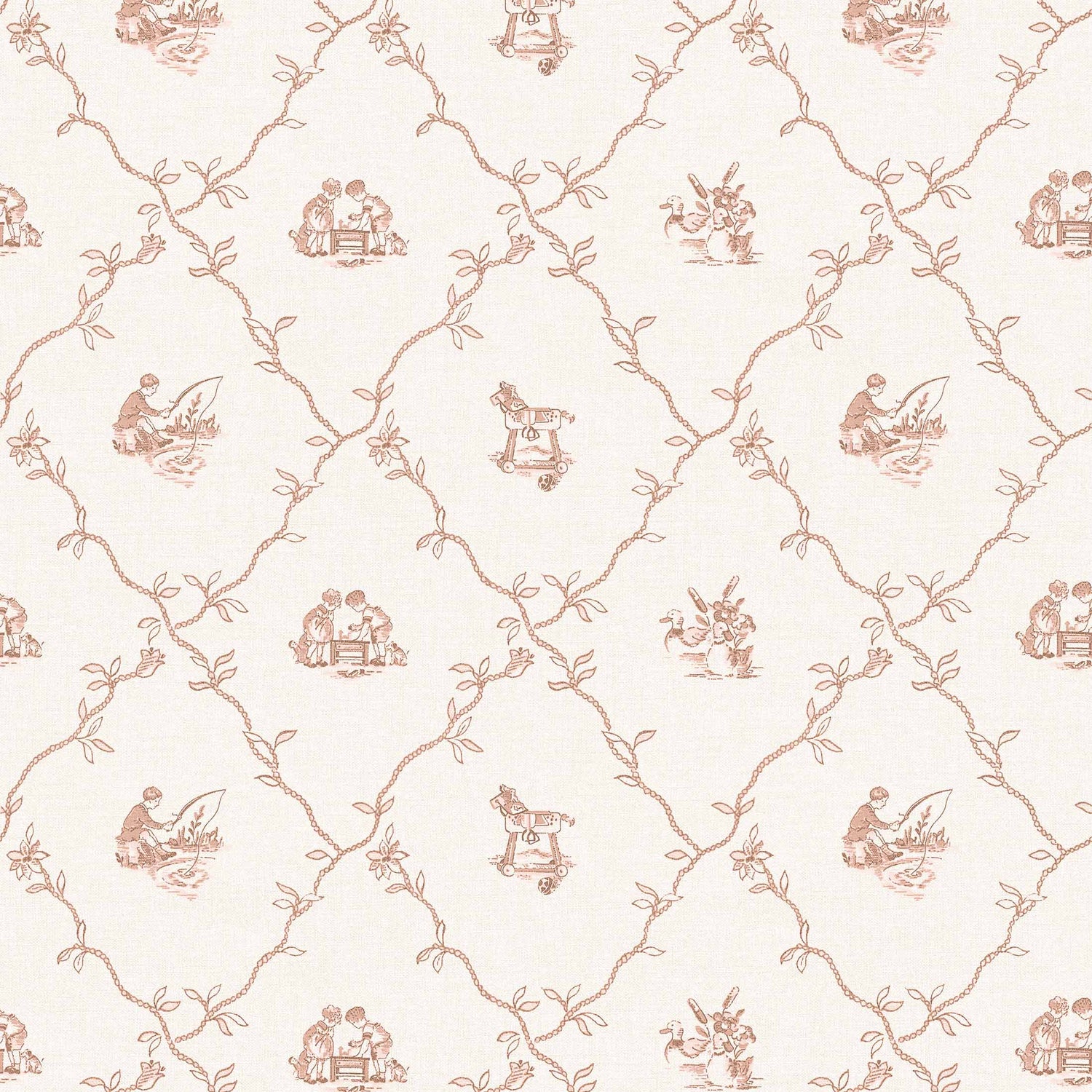 Coordonné behang Scenes Peach D00323