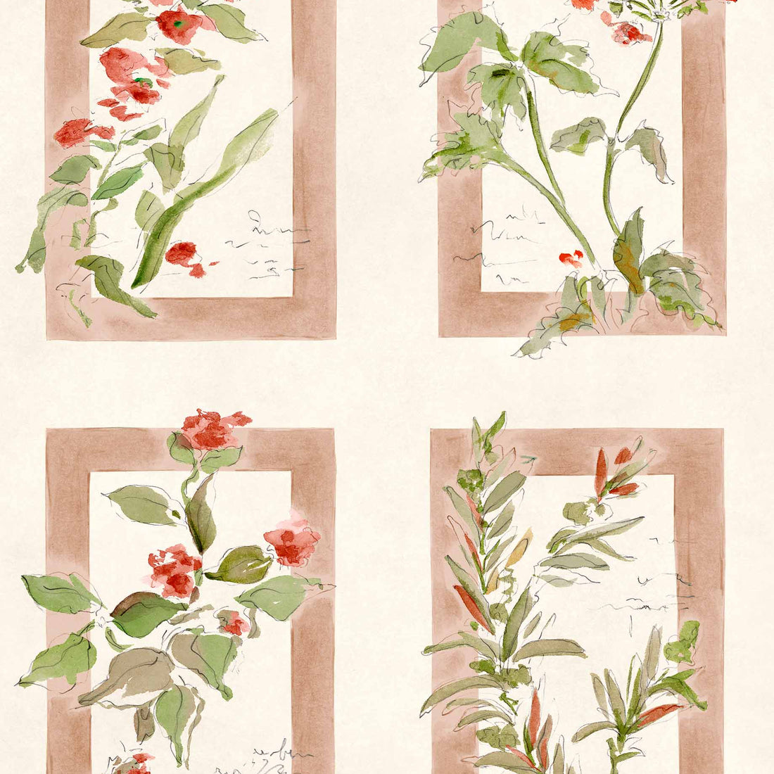 Coordonné behang Sta Cruz Rosado YSP0632