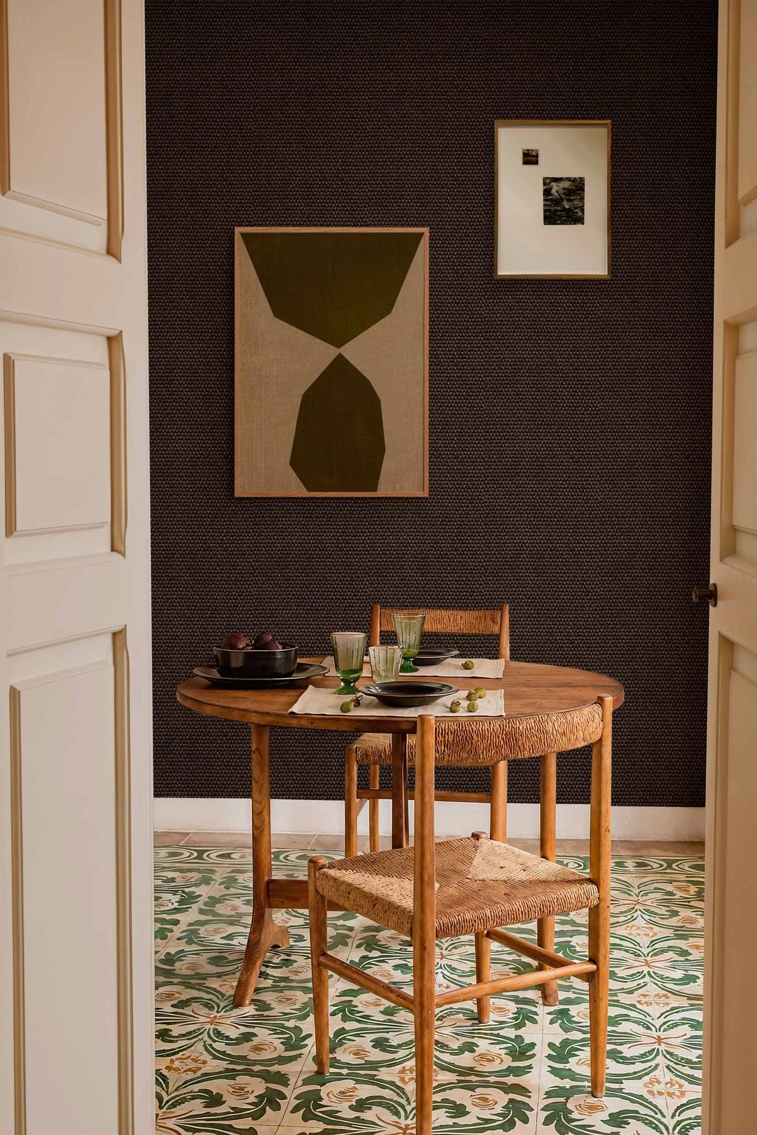 Coordonné behang Yuca Carbón C00038