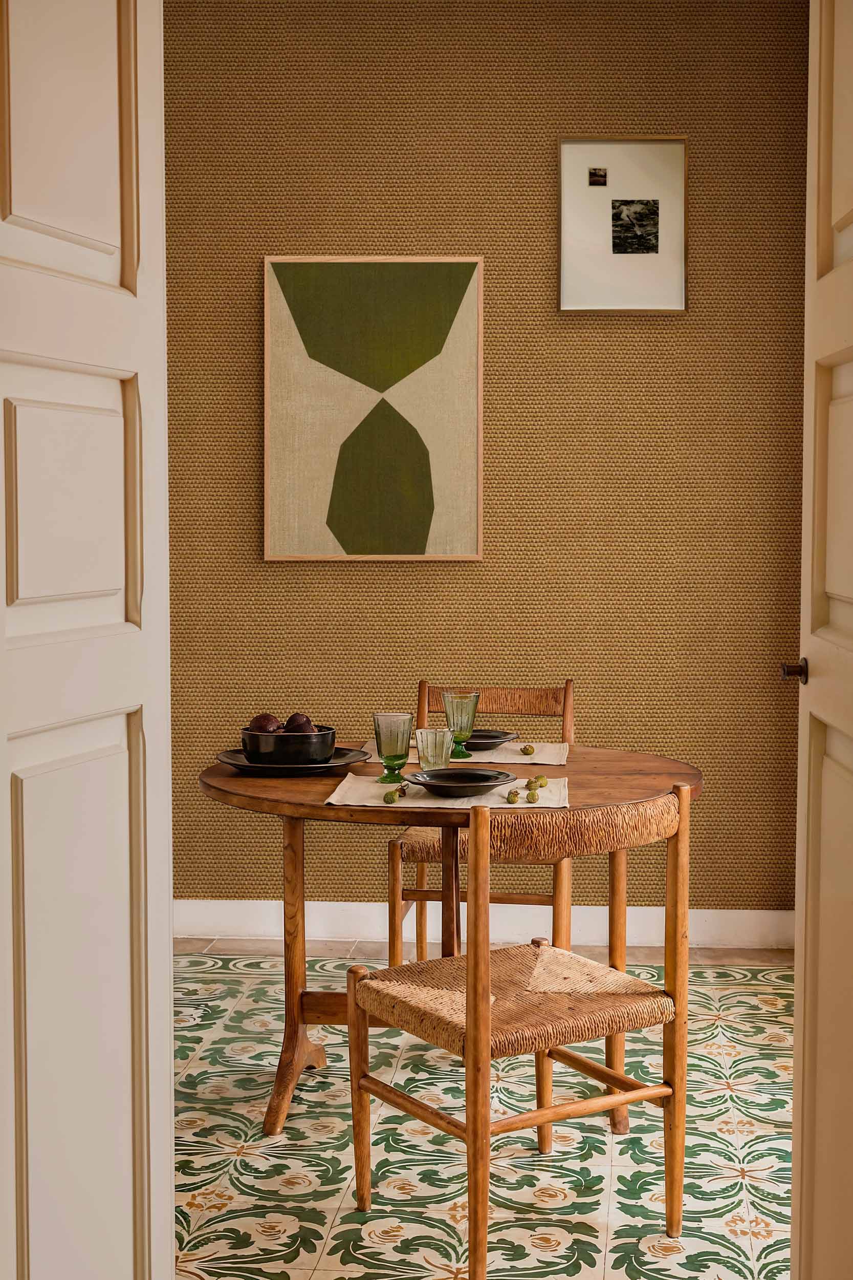 Coordonné behang Yuca Mostaza C00039