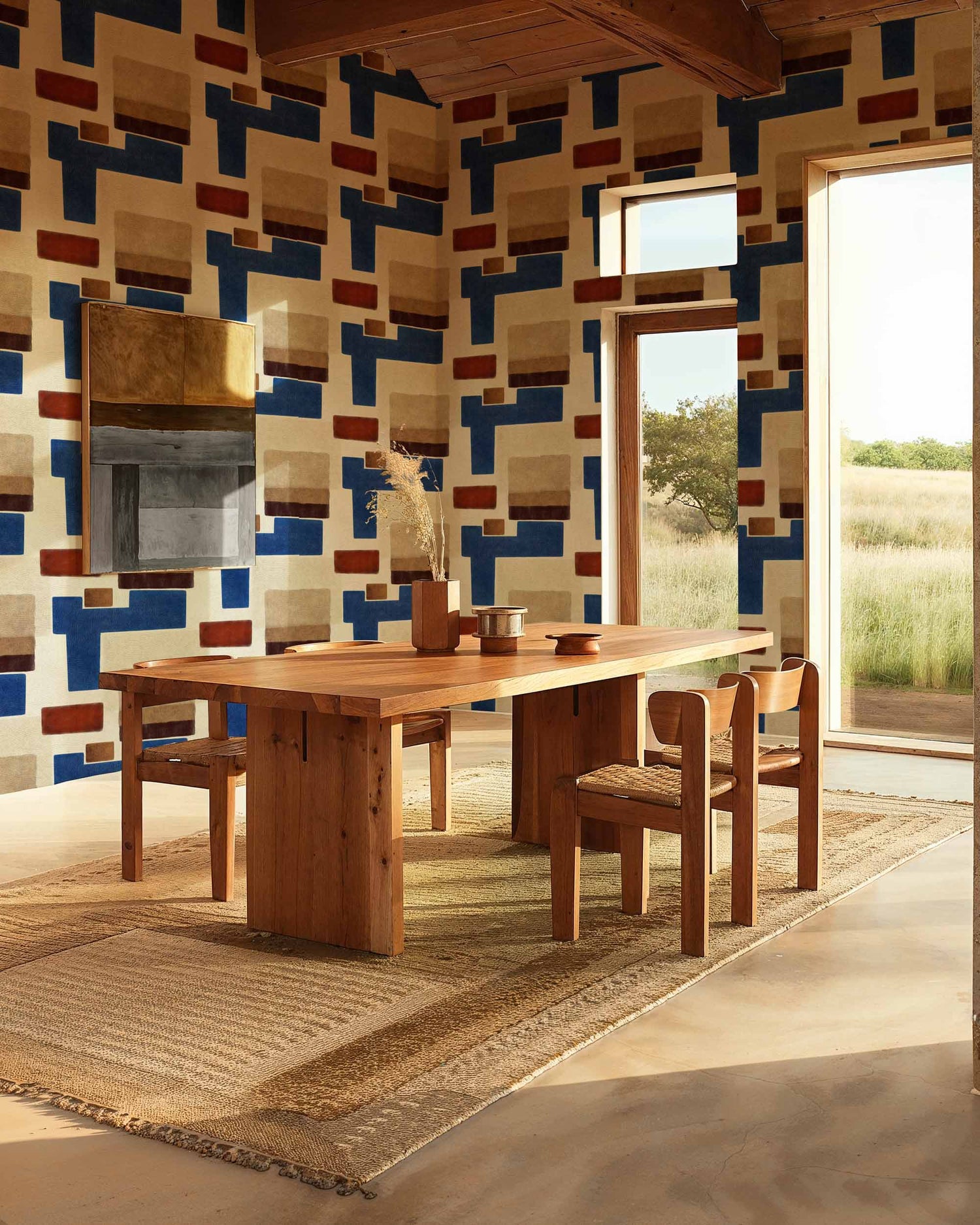 Coordonné behang Zacatecas Índigo C00002