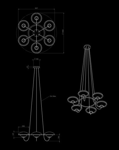 DCW Éditions In The Air 6 lamp maten 