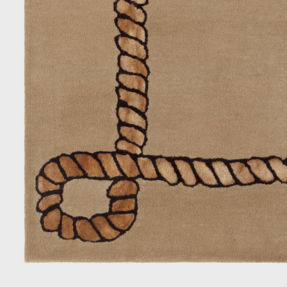 Dusty Deco Rodeo Rug Hazel detailfoto geknoopte hoeken en touwrand
