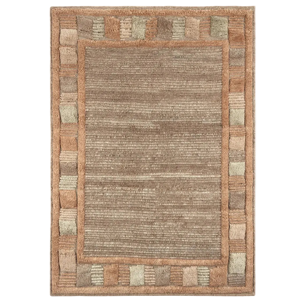 Dusty Deco Lisboa Frame Rug Amber, handgeweven wollen vloerkleed, Lissabon-patroon