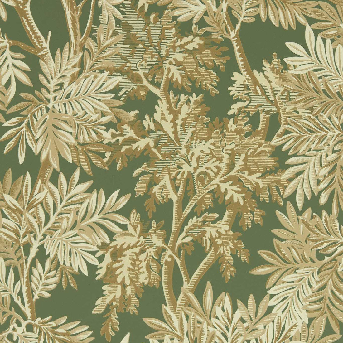 Sanderson Tapestry Trees Woodland Green 217418