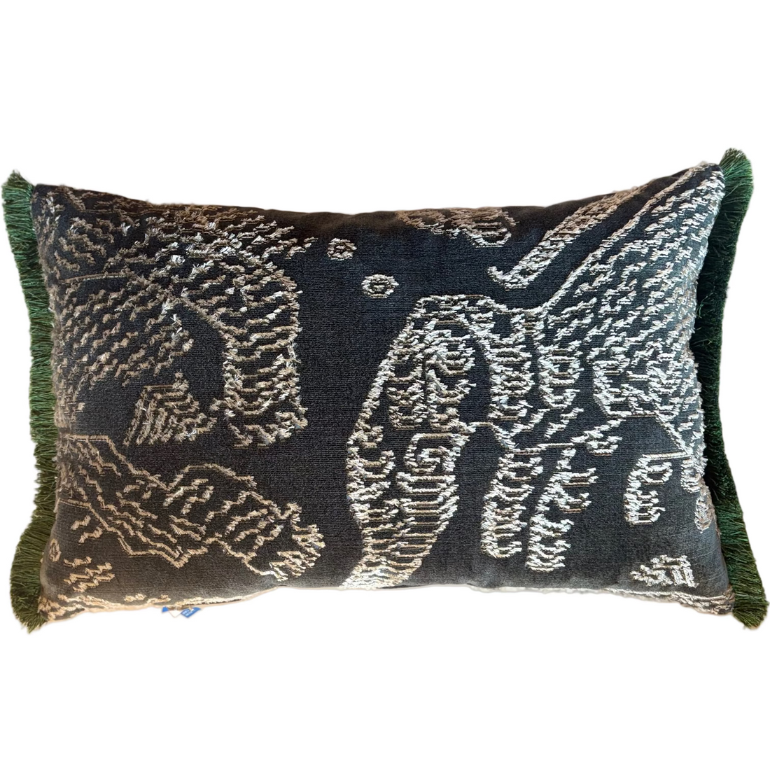 Dedar kussen Tiger Mountain Petrified wood met franje 