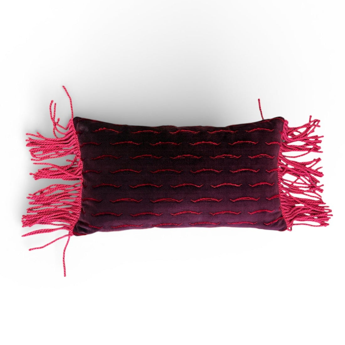 Dedar kussen Nouvelles Vagues Rubis met franje