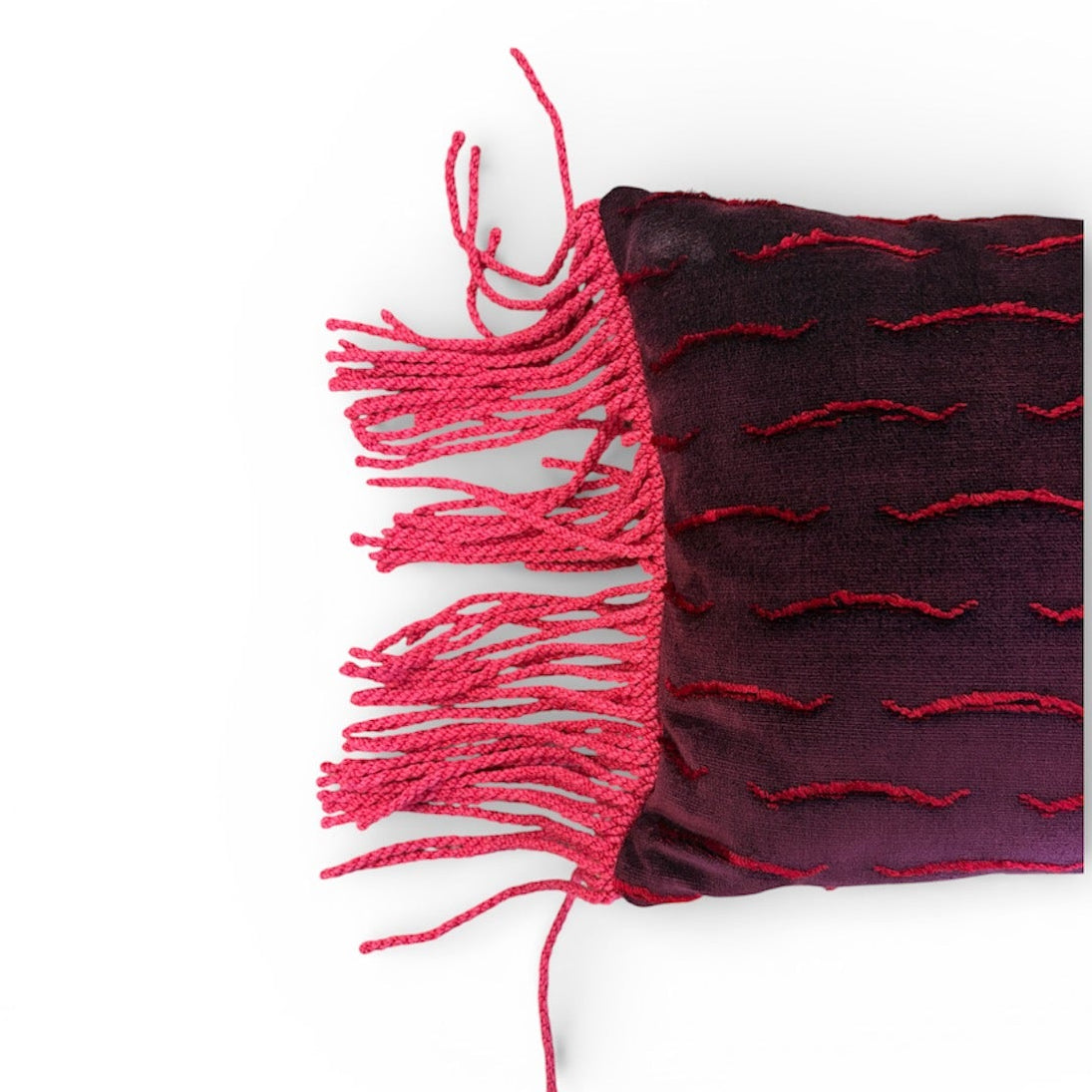 Dedar kussen Nouvelles Vagues Rubis met franje