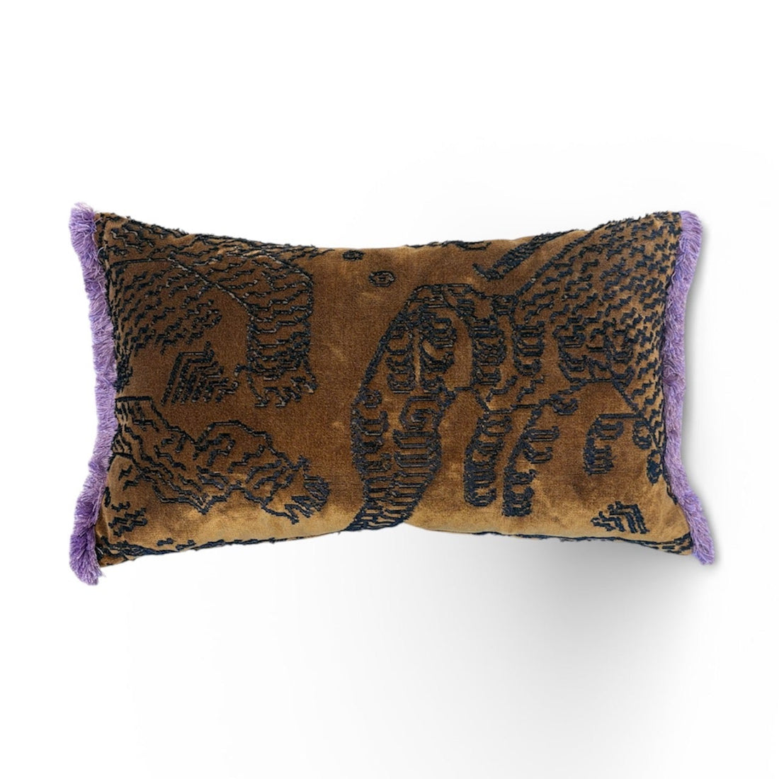 Dedar kussen Tiger Mountain Fauve met franje