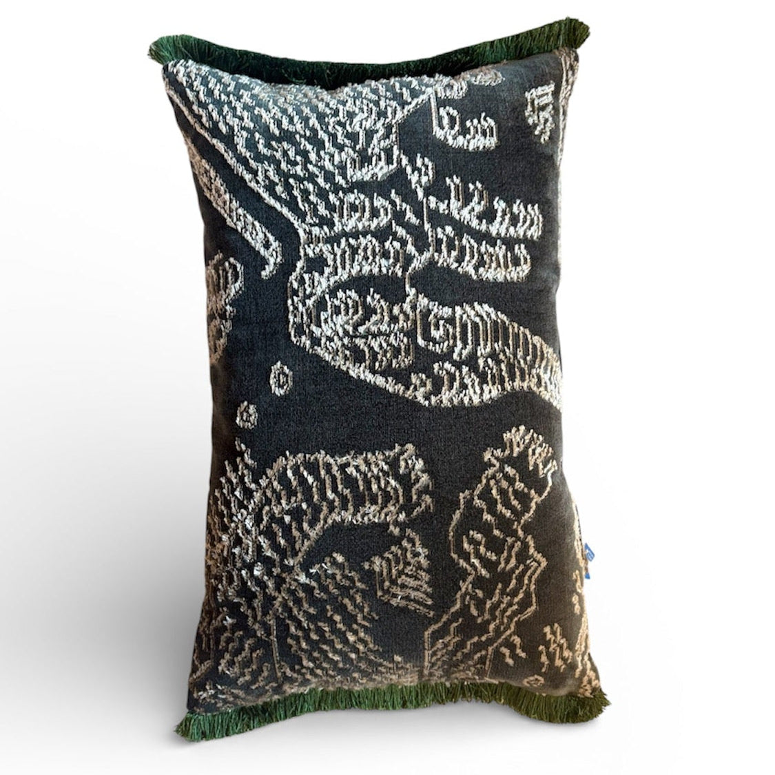 Dedar kussen Tiger Mountain Petrified wood met franje 