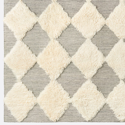 Dusty Deco Chess Rya rug grey