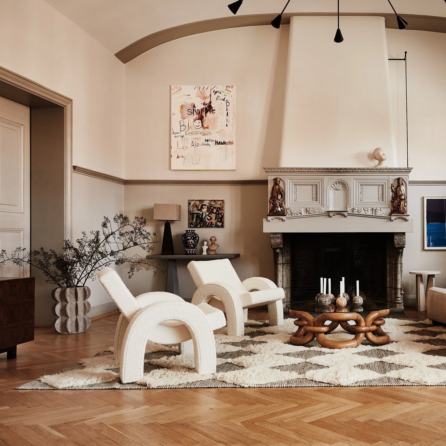 Dusty Deco Chess Rya rug grey