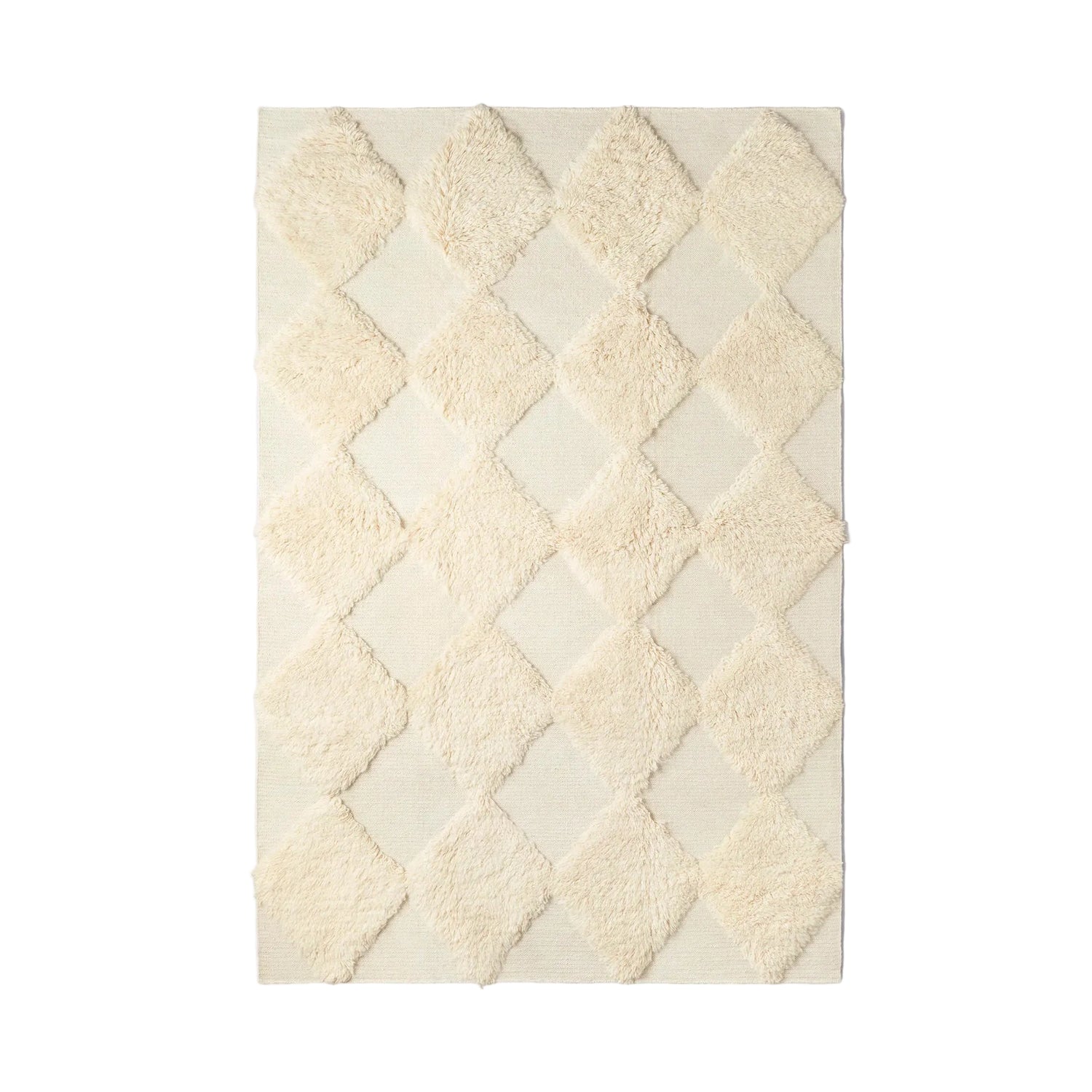 Dusty Deco Chess Rya rug white