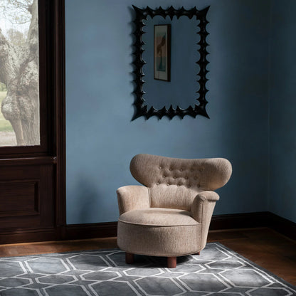 Dusty Deco Tie Dye rug graphite ink