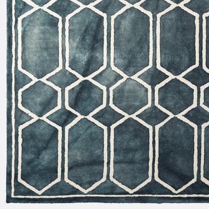 Dusty Deco Tie Dye rug graphite ink