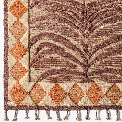 Dusty Deco Wildcat rug burnt brown