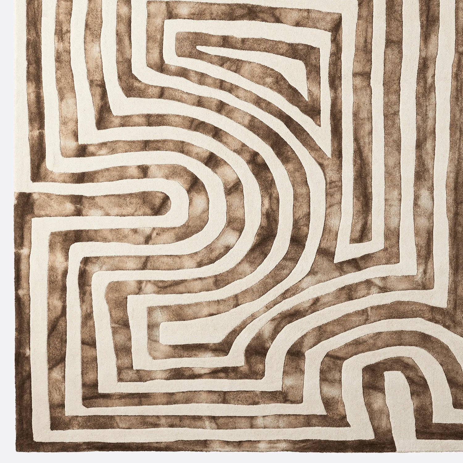Dusty Deco Psychedelic Labyrinth rug beige
