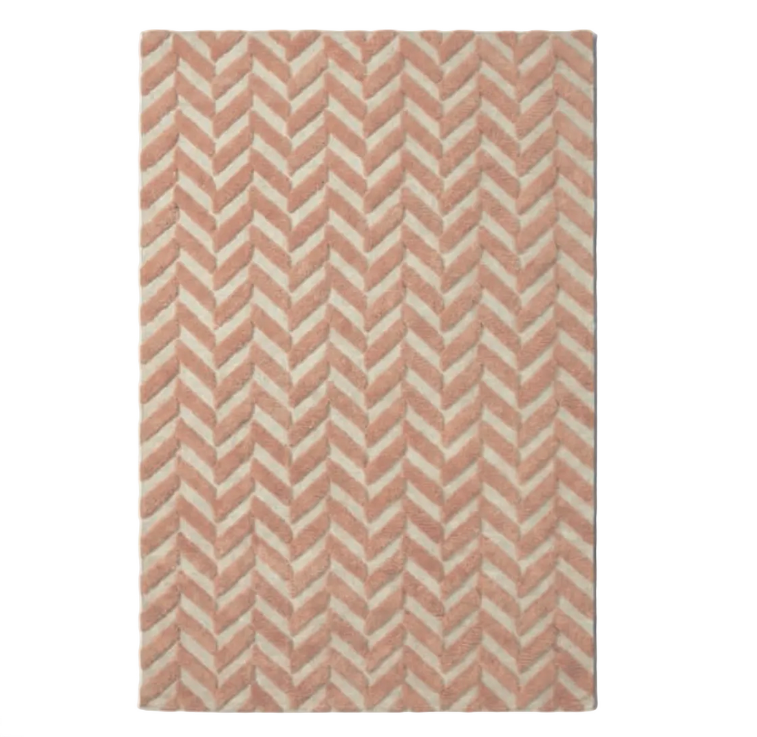 Dusty Deco Herringbone rug pink