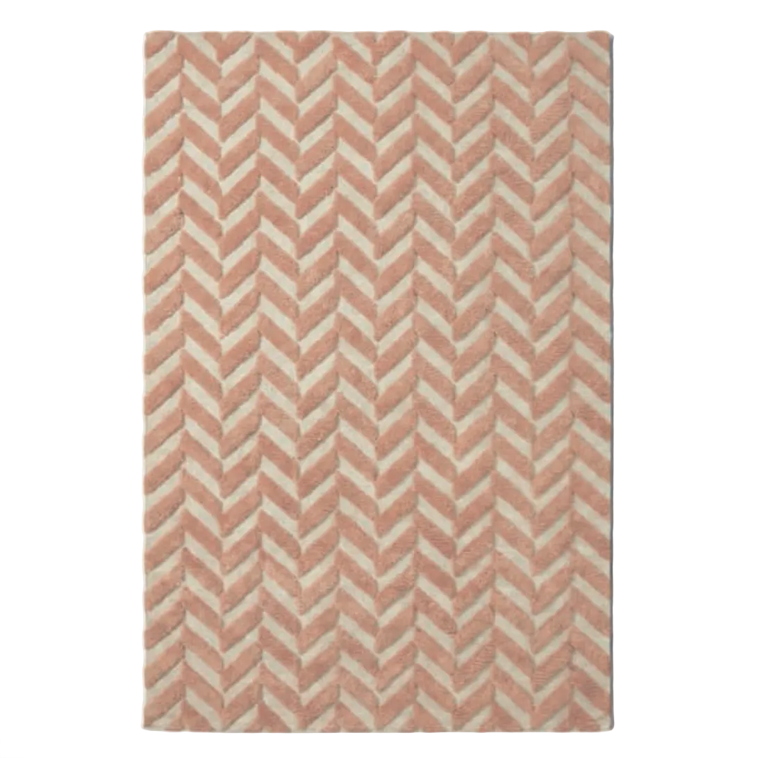 Dusty Deco Herringbone rug pink