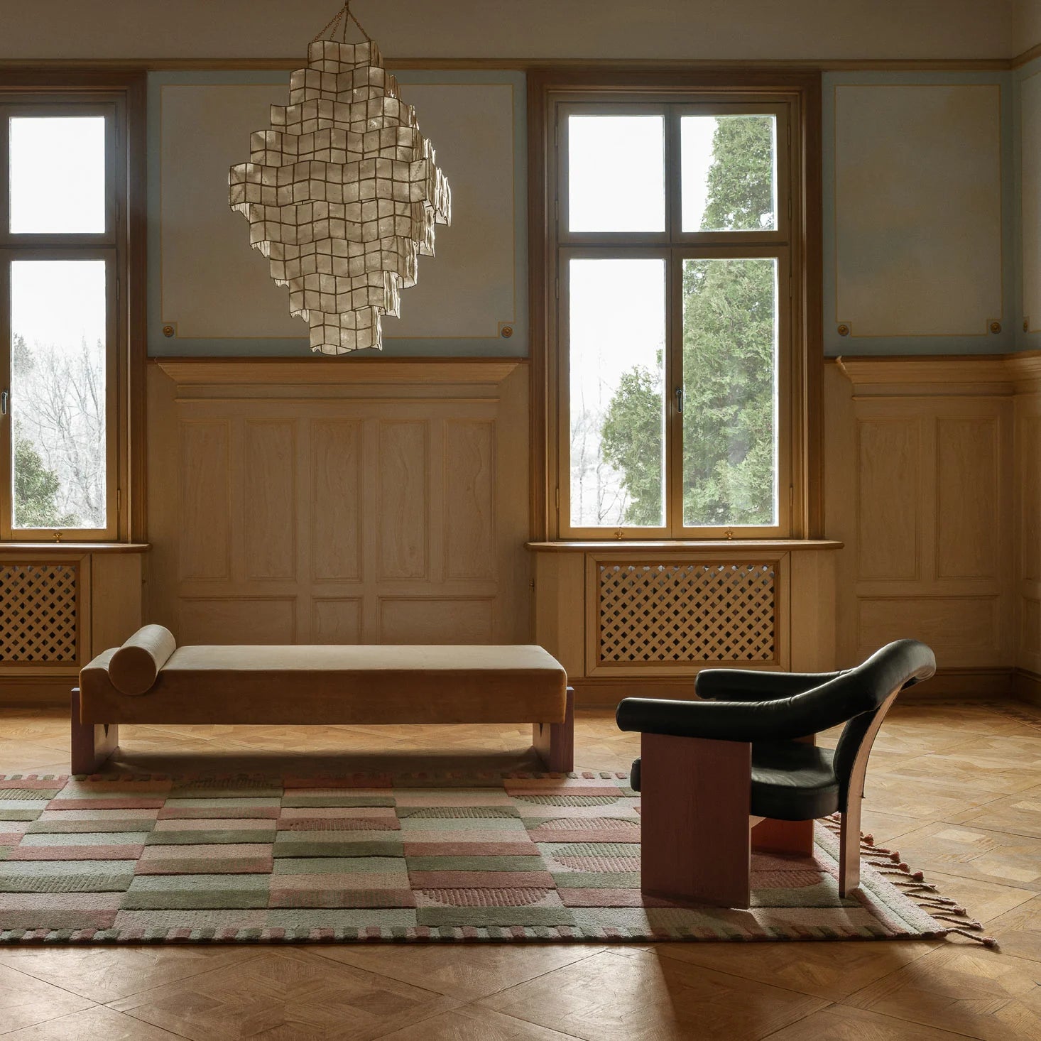 Dusty Deco Murillo rug multi neutral sfeerbeeld