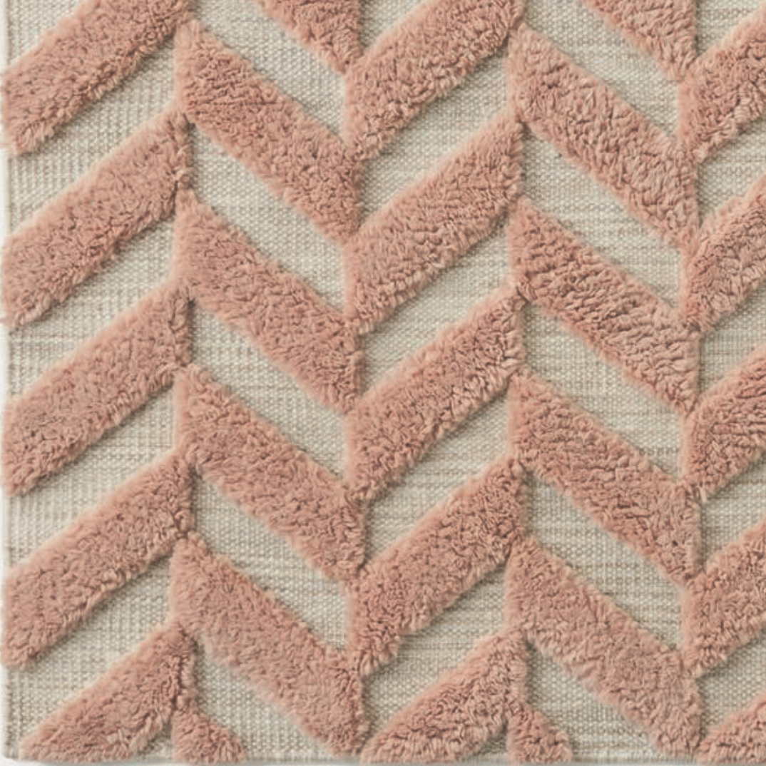 Dusty Deco Herringbone rug pink