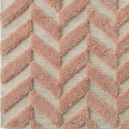 Dusty Deco Herringbone rug pink