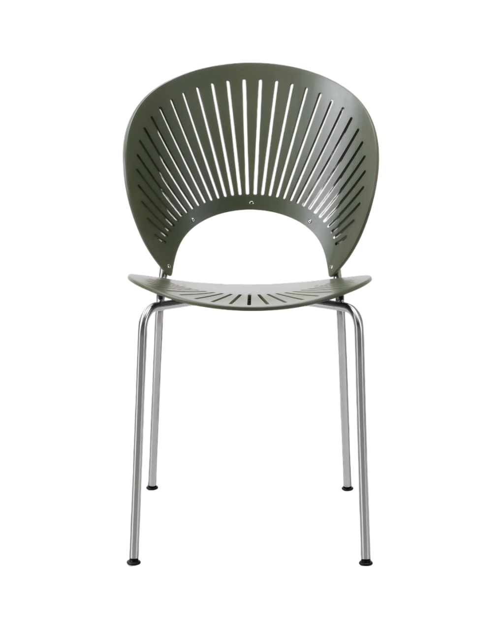 Fredericia Trinidad model 3398-Beech Khaki Green-Chrome frame