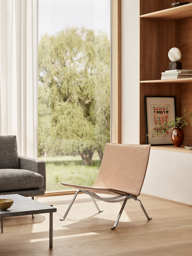 Fritz Hansen PK22 loungechair leer
