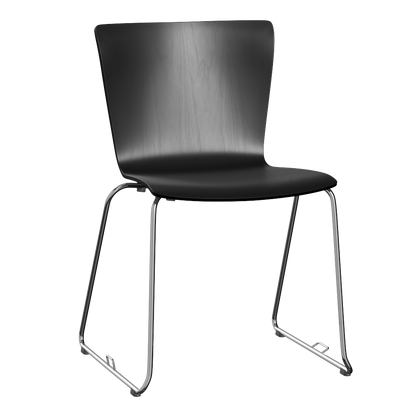 Fritz Hansen Vico Duo chair zwart gelakt hour, chroom onderstel 