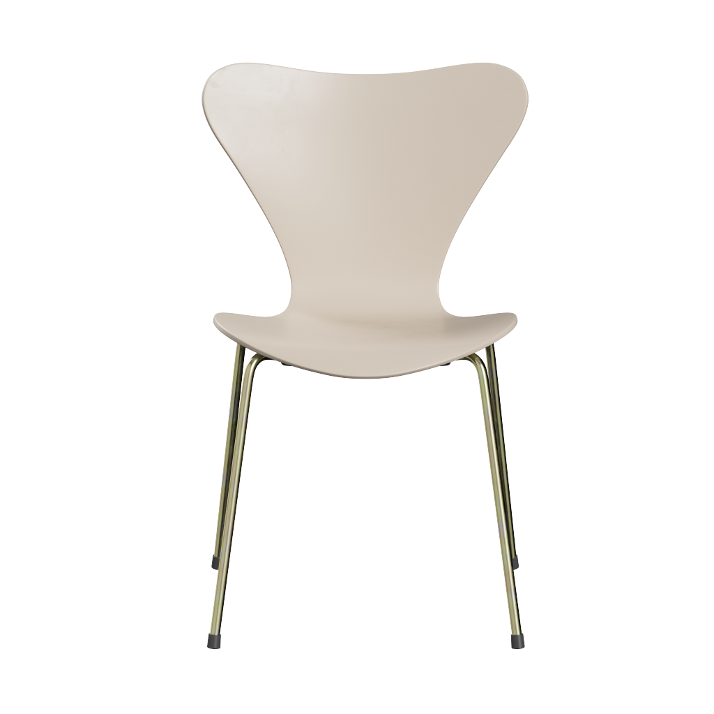 Fritz Hansen the series 7 chair - Anniversary editions beige yellow zinc base