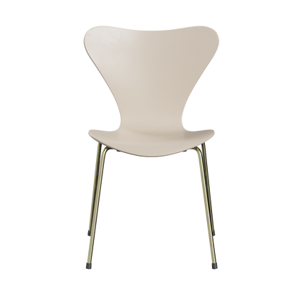 Fritz Hansen the series 7 chair - Anniversary editions beige yellow zinc base