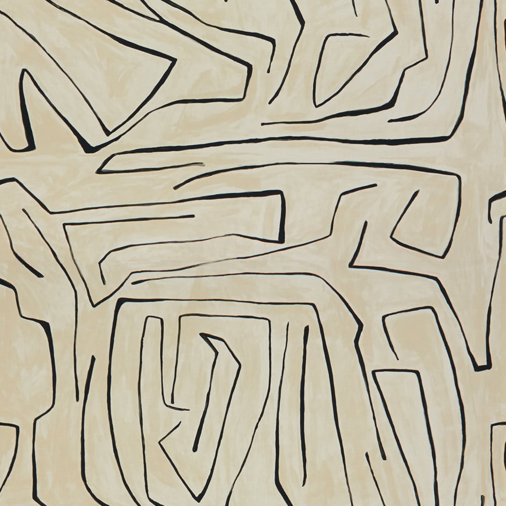 Kelly Wearstler stof Graffito Linen/Onyx