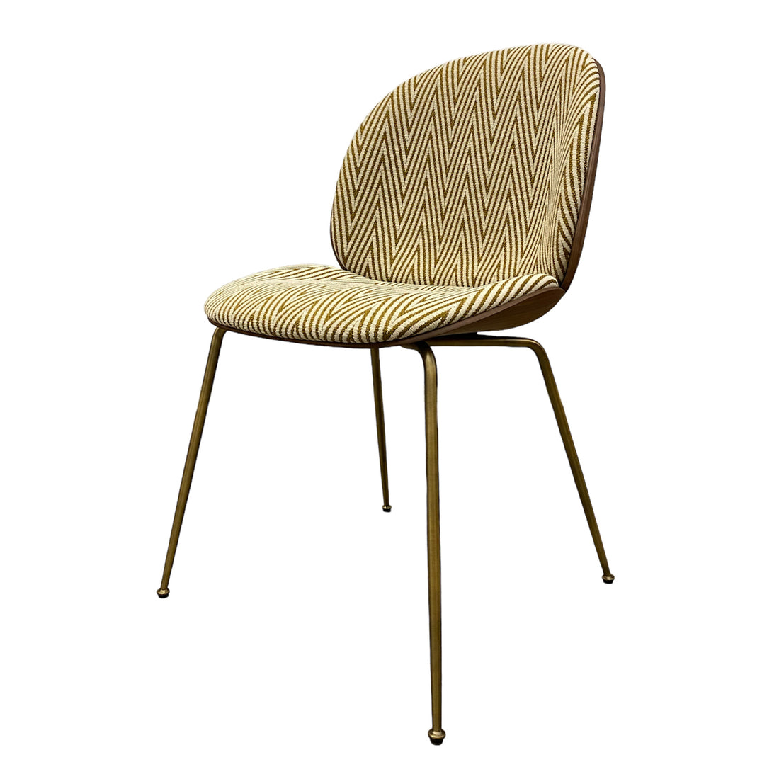 Gubi Beetle dining chair front upholstered Chevron