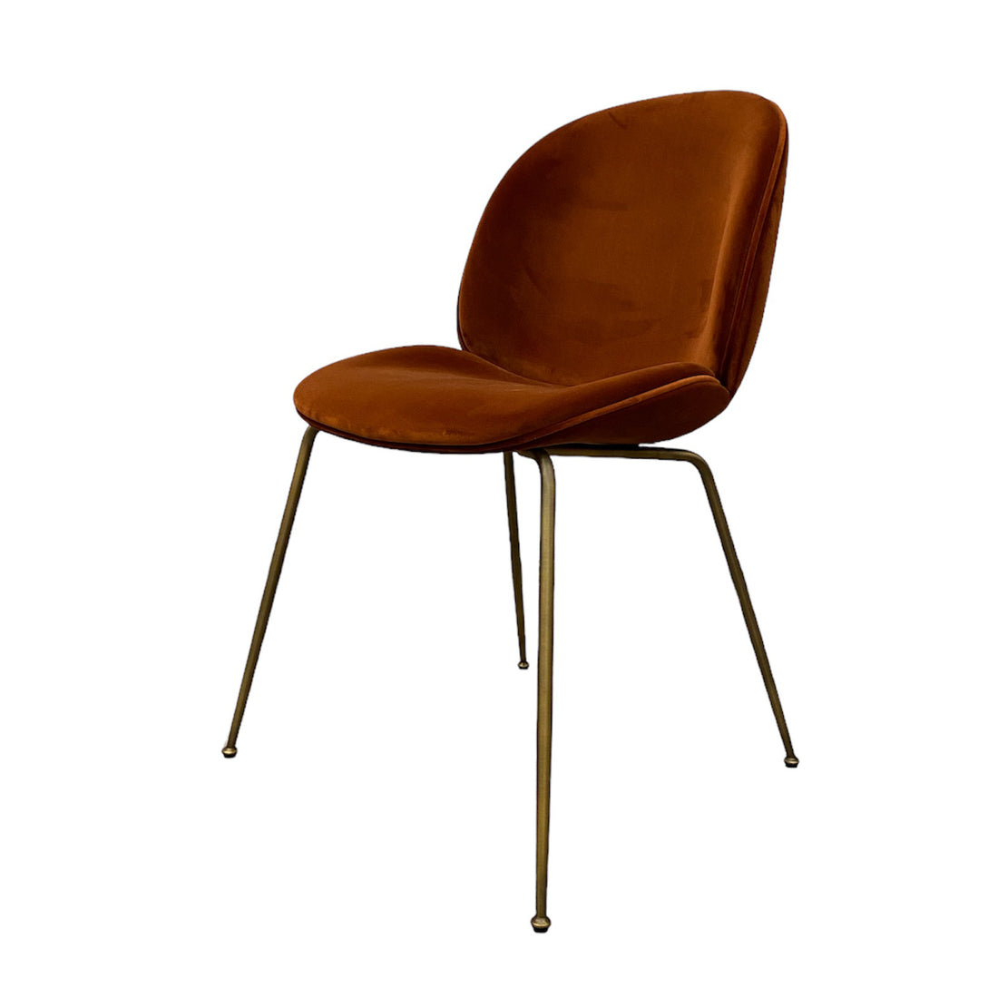 Gubi Beetle dining chair fully upholstered Dandy Rust