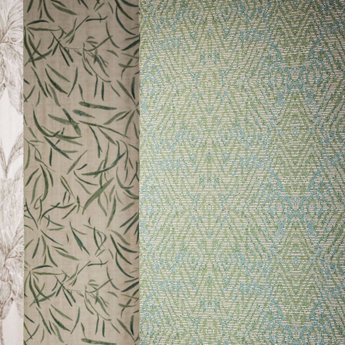 Harlequin behang Hansha - Paprika/Teal 113213 sfeerbeeld 