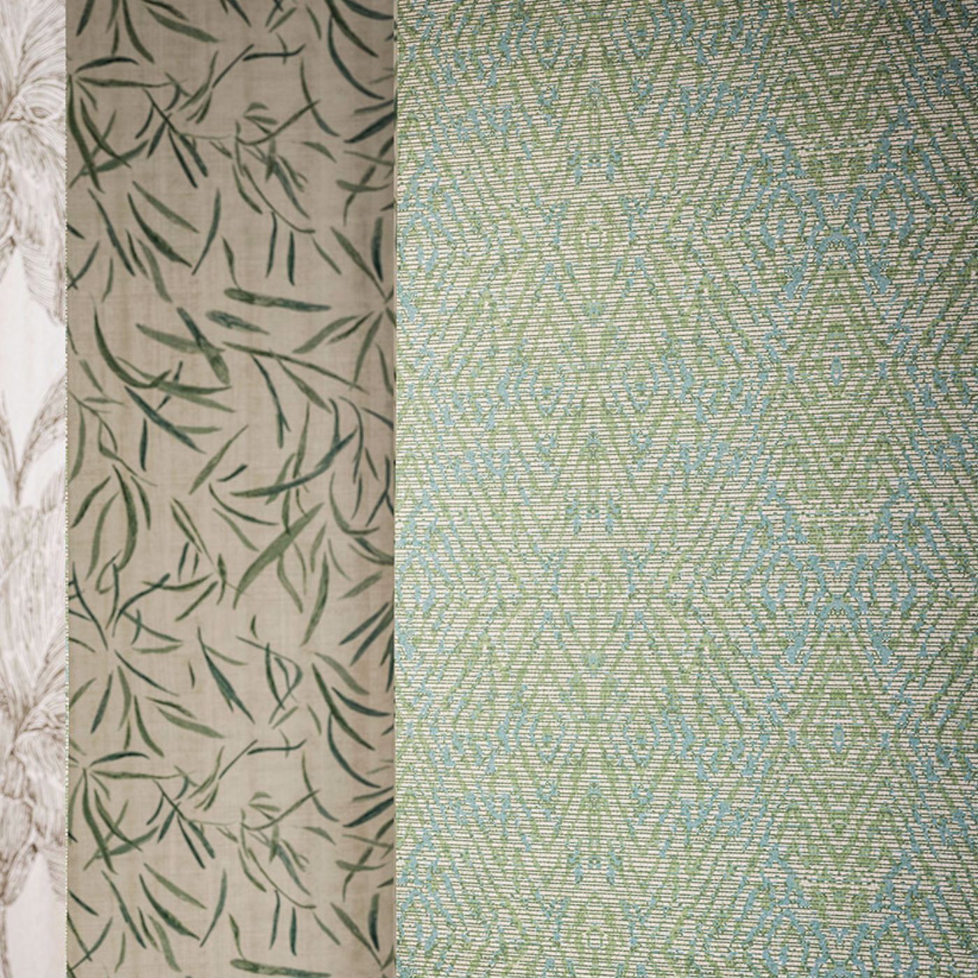 Harlequin behang Hansha - Paprika/Teal 113213 sfeerbeeld 