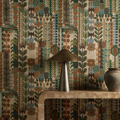 Harlequin behang Kuparr - Evergreen/Terracotta HFUP113356 sfeerafbeelding 