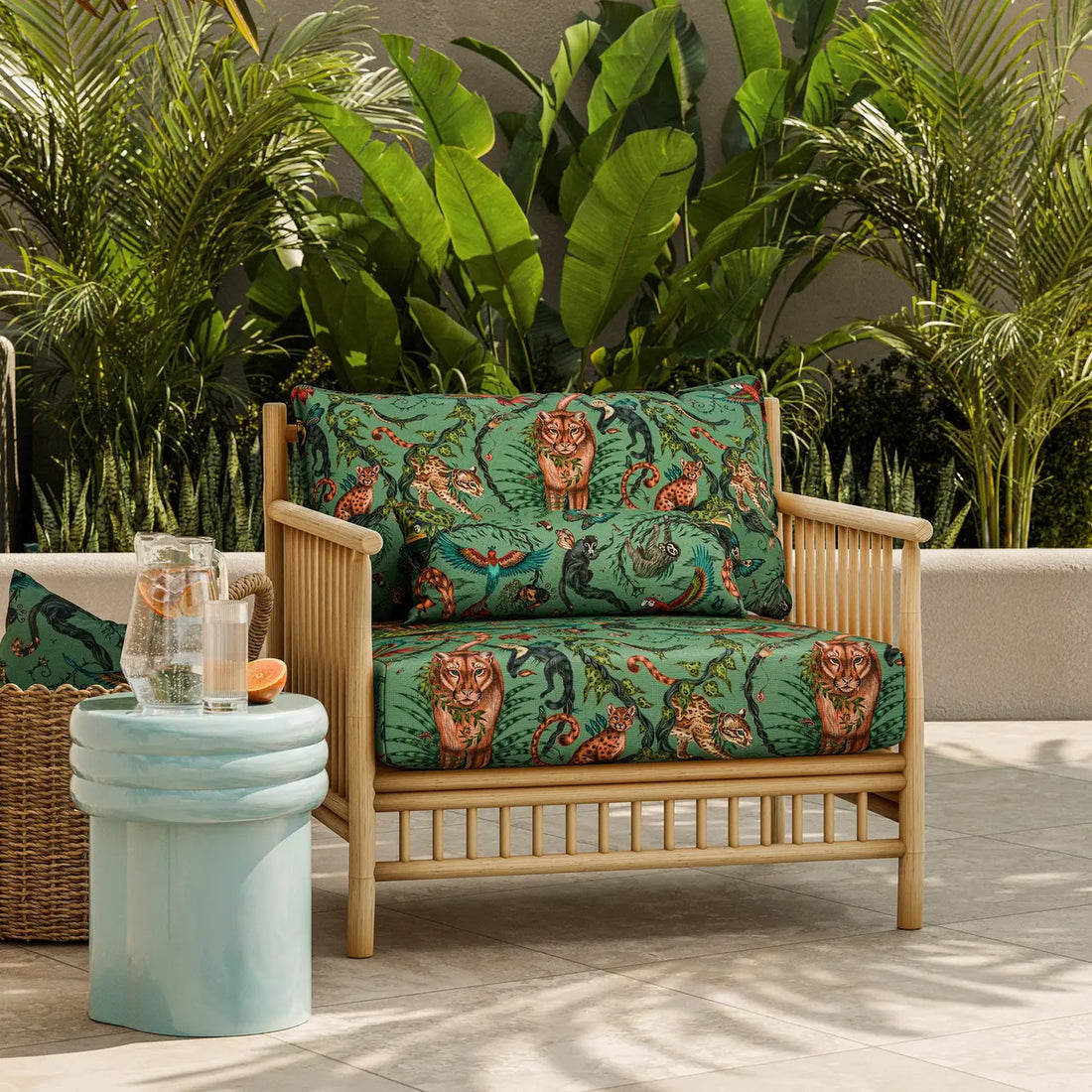 Harlequin in-outdoorstof Bosque Dreams Aquamarine CCF0865-01