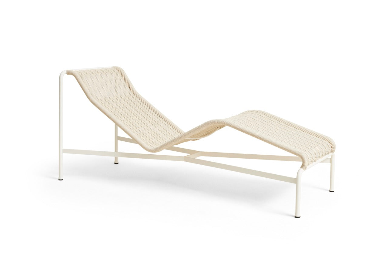 Hay Palissade Cord Chaise Longue in de kleur Cream White 