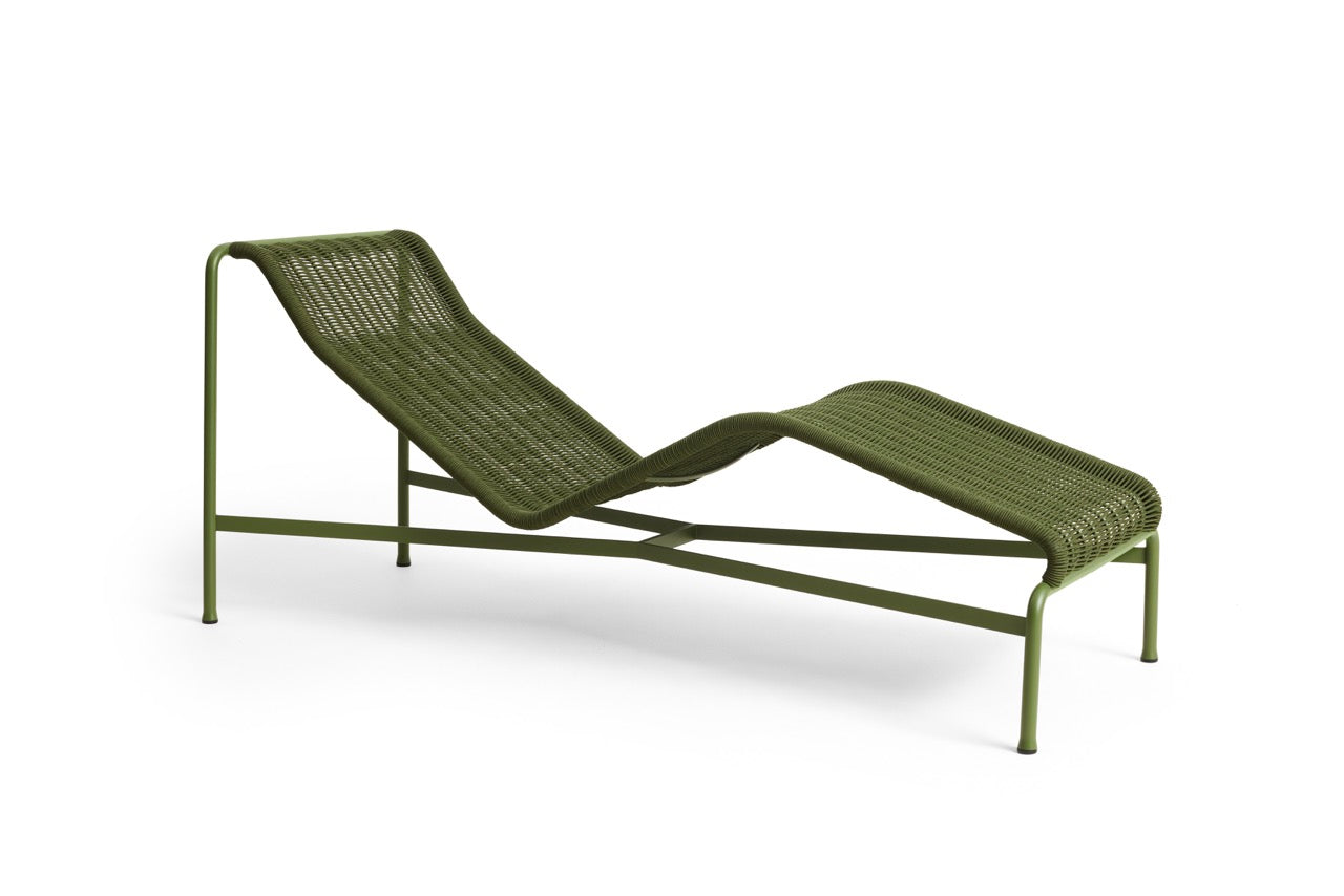Hay Palissade Cord Chaise Longue in de kleur Olive Green